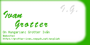 ivan grotter business card