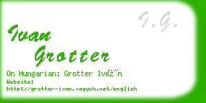 ivan grotter business card